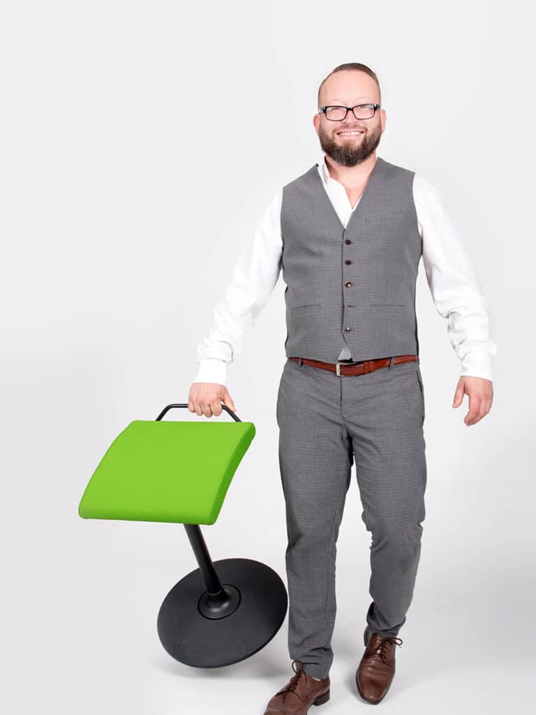 bild einer sitz stehhilfe lento sella flex 360 bueromoebel leasing