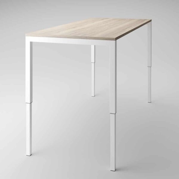 bild eines sitz steh schreibtisch elektrisch hoehenverstellbar vierfussgestell weiß von lento made in germany