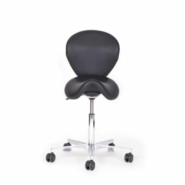 bild von einem esd stuhl sattelstuhl arbeitsstuhl antistattisch sicherheitsstuhl von lento in hochwertigen kunstleder leitfaehig schwarz ergonomische buerostuehle direkt vom hersteller in deutschland