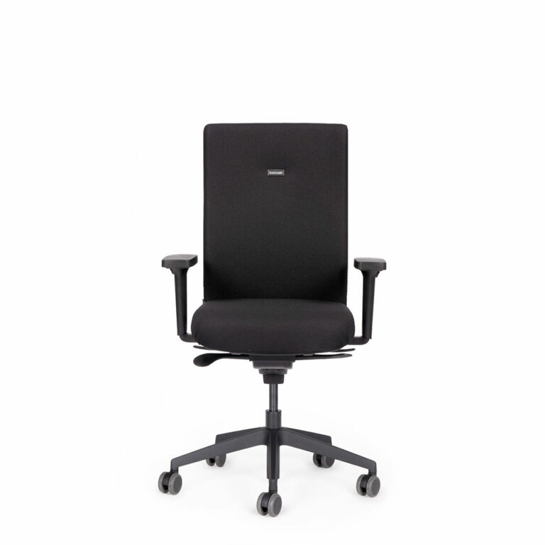 Abbildung: ergonomischer Bürostuhl – Start-Up, Stoff schwarz inkl. Synchronmechanik und 2-fach verstellbaren Armlehnen, 10 Jahre Garantie, versandkostenfreie Lieferung