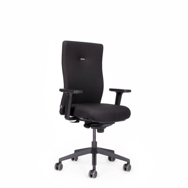 Abbildung: ergonomischer Bürostuhl – Start-Up, Stoff schwarz inkl. Synchronmechanik und 2-fach verstellbaren Armlehnen, 10 Jahre Garantie, versandkostenfreie Lieferung