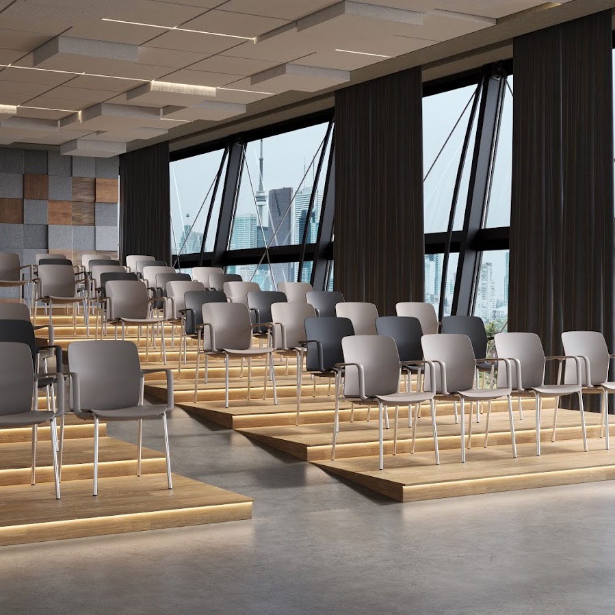 lento Vierfuss Stuhl light 2.0 ergonomischer Besucherstuhl / Konferenzstuhl verkettbar Multifunktionaler Stapelstuhl