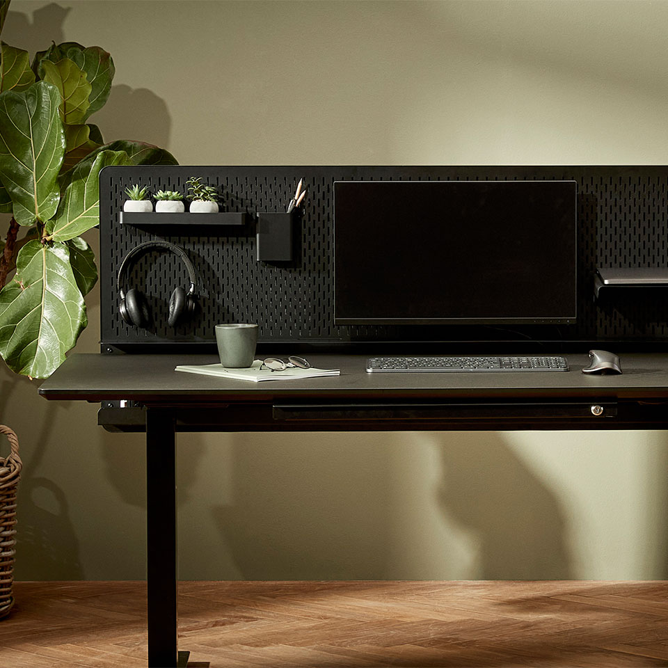 Schreibtischzubehör Akustik Trennwand Adapt Board schallabsorbierend inkl. Kabelkanal