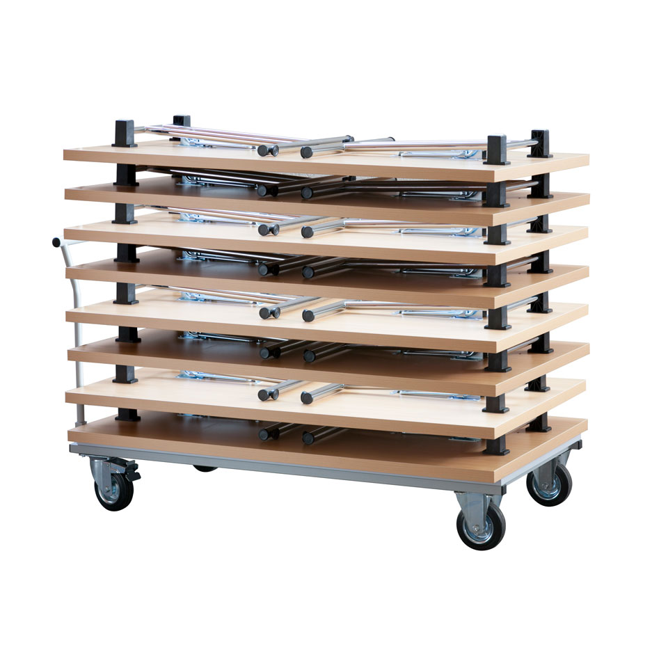 Transportwagen für Schreibtische klappbar & Büro Klapptische bis max. 8 Tische stapelbar günstig